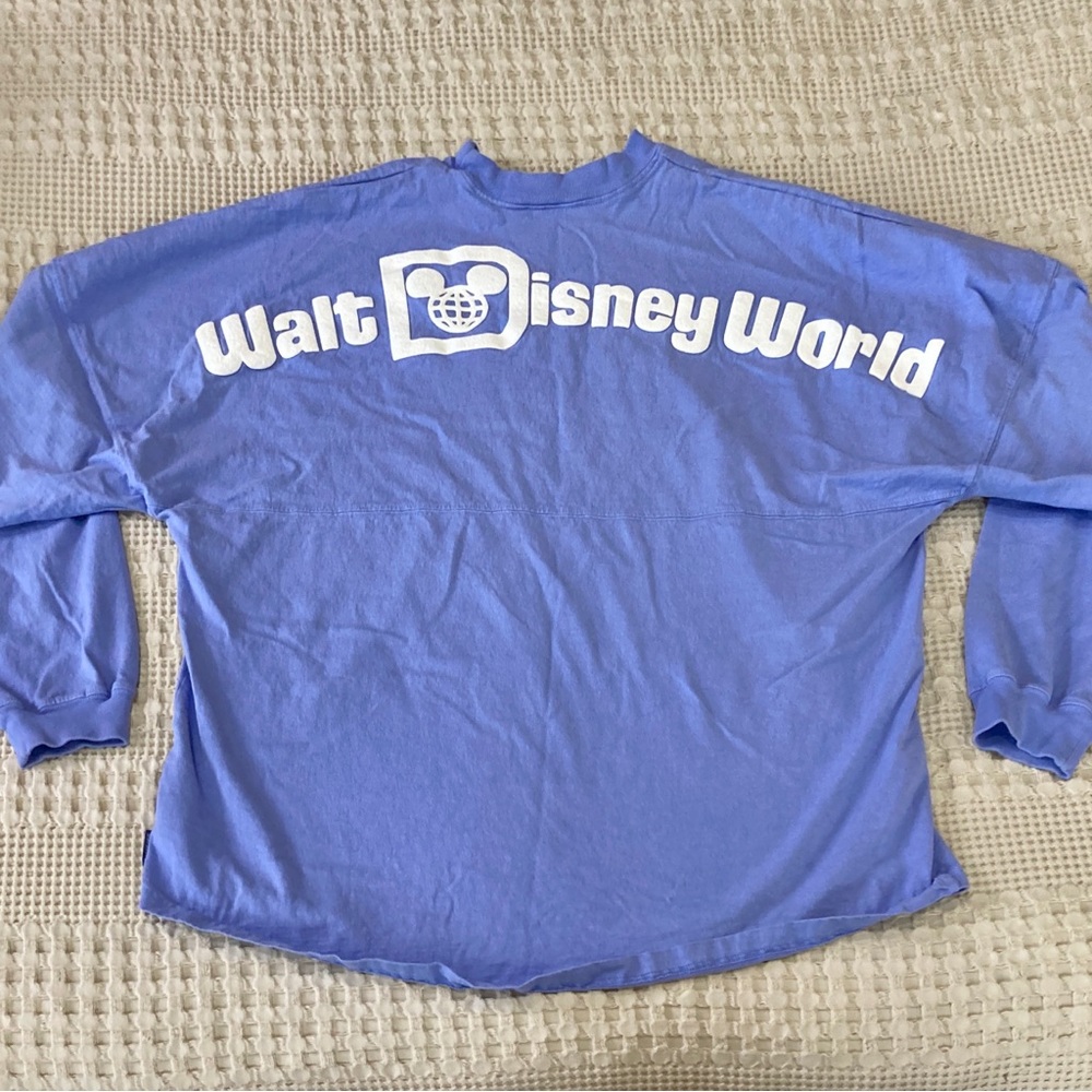 Walt Disney World Spellout Periwinkle Blue Purple & White Spirit  XL
